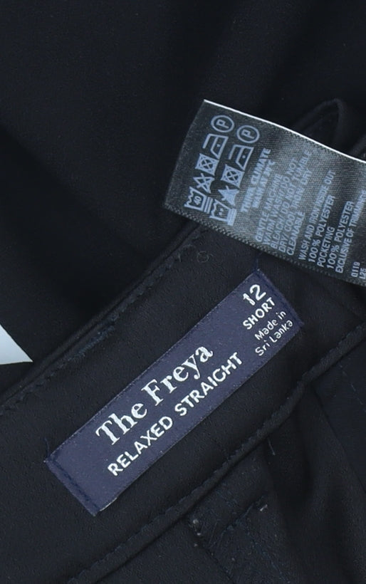 The Freya Women’s Black Size 12 Short Relaxed Straight Trousers