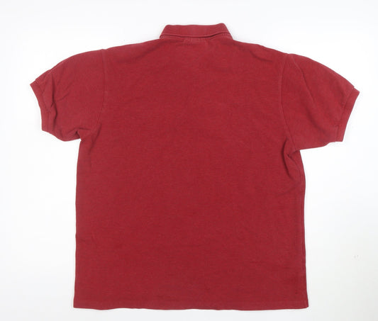 Lacoste Men's Red Cotton Short Sleeve Polo Shirt Size L