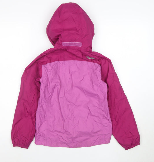 The North Face Girls Pink Waterproof Hooded Rain Coat Jacket S