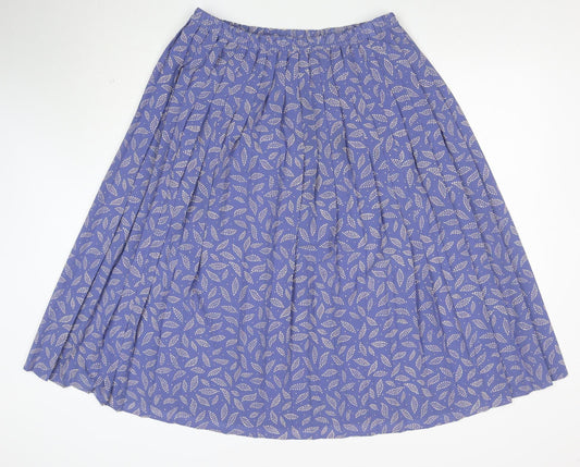 Eastex Women Purple Floral Pleated Midi Skirt Size 16