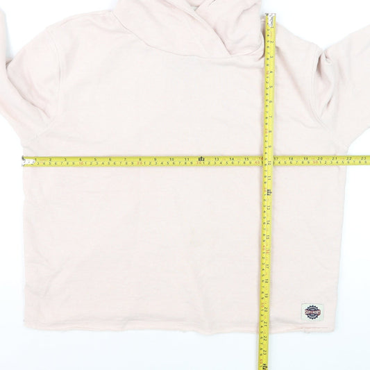Superdry Women’s Pink Pullover Hoodie L Relaxed Fit Cotton Blend