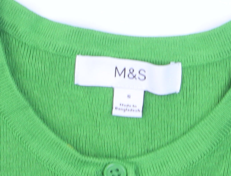 Marks and Spencer Women’s Green Short Sleeve Knit Cardigan S