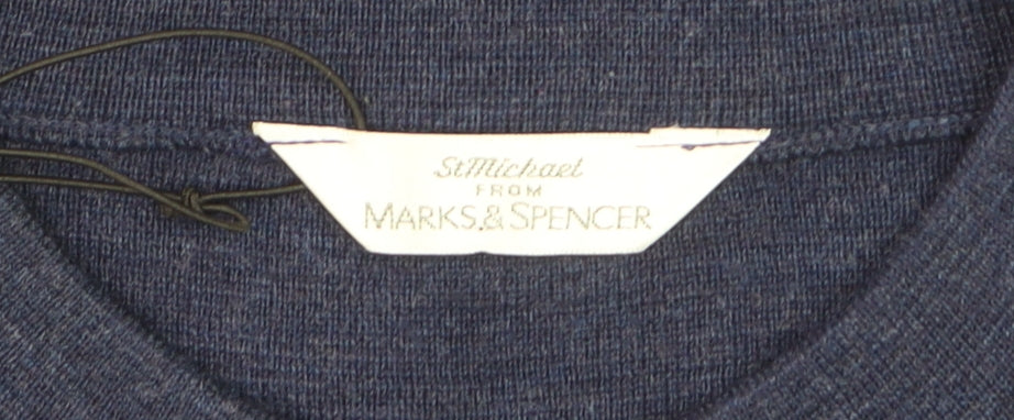 Marks and Spencer Women’s Blue Wool Long Sleeve Collared Cardigan Size 16