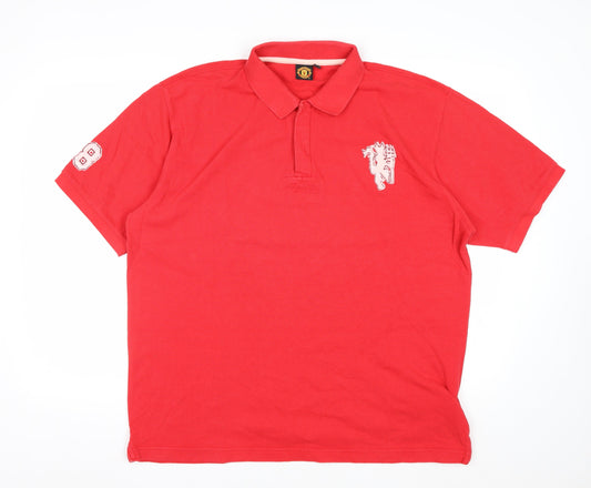 Manchester United Men's Red Cotton Polo Shirt XL