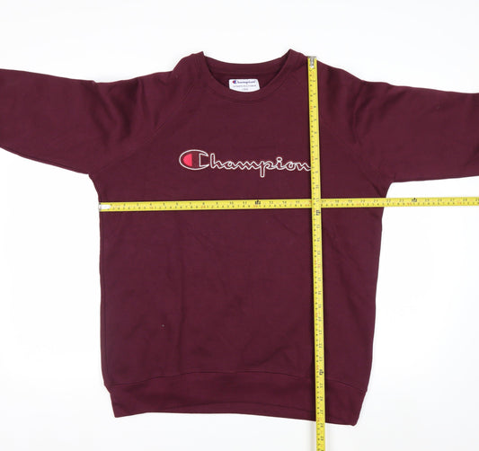 Champion Men's Red Pullover Sweatshirt L Regular Crew Neck Fleece