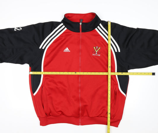 Adidas Men's Red Black Full Zip Soccer Sweatshirt XL Polyester