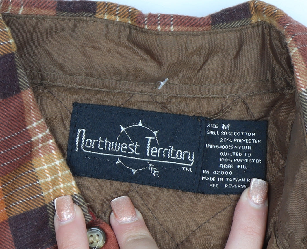Northwest Territory Men's Brown Checked Lined Flannel Jacket M