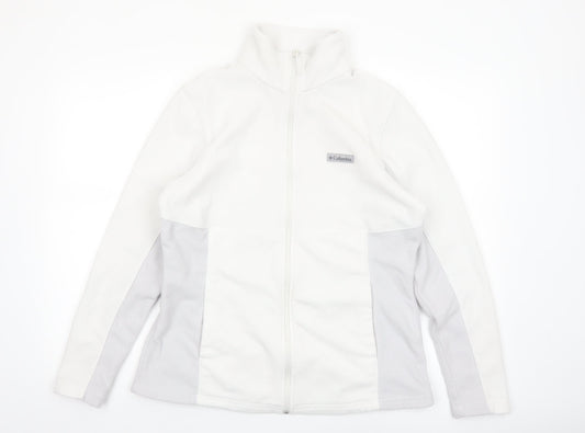 Columbia Women's White Fleece Full Zip Jacket XL