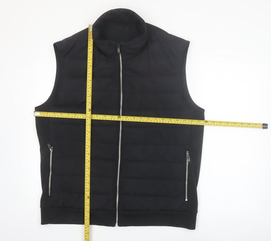 Next Men’s Black XL Quilted Bodywarmer Waistcoat Casual Zip Pockets