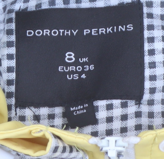 Dorothy Perkins Women Yellow Waterproof Hooded Rain Coat Jacket Size 8