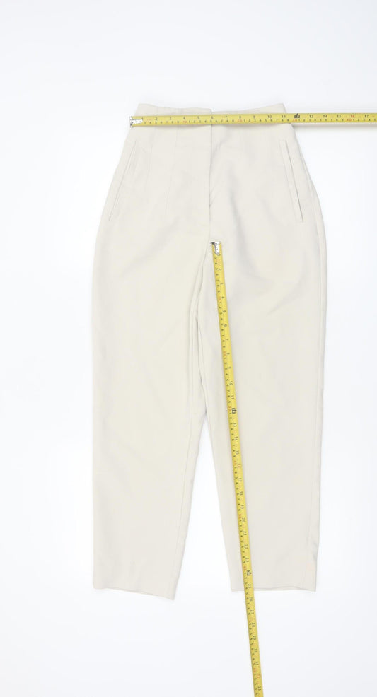 ZARA Women's Beige High Rise Tailored Tapered Trousers XS