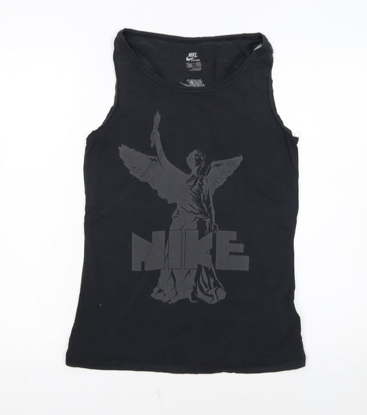 Nike Womens Black Sportswear Tank Top Size S Slim Fit Viscose Blend