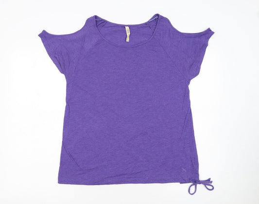 Next Womens Purple Cold Shoulder T-Shirt Size 14