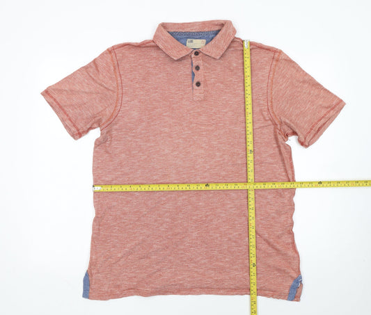 Marks and Spencer Men's Apricot Cotton Polo Shirt Size L