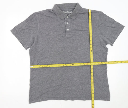 Hawkshead Men's Grey Cotton Short Sleeve Polo Shirt L