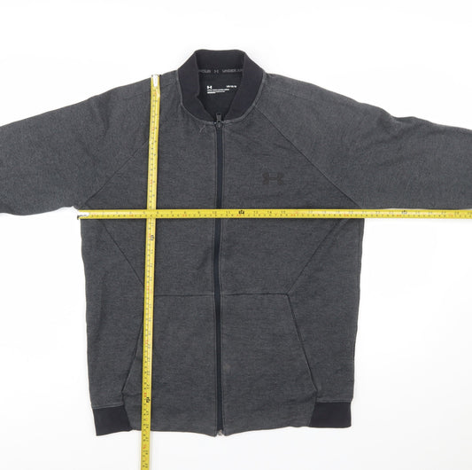 Under Armour Men's Dark Grey Full Zip Sweatshirt Size L Fitted