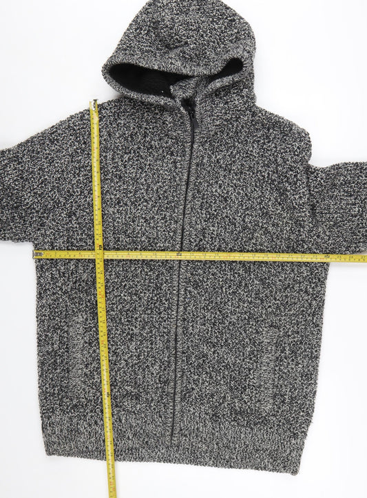 Next Men’s Grey Chunky-Knit Hooded Full Zip Jumper XXL