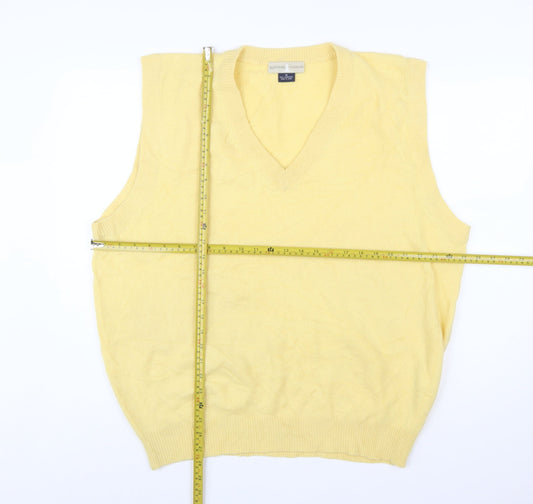 Westport Wardrobe Men's Yellow Lambswool V-Neck Vest 2XL