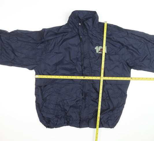 Jeep Men's Blue L Windbreaker Jacket Nylon Lined Outdoor Style