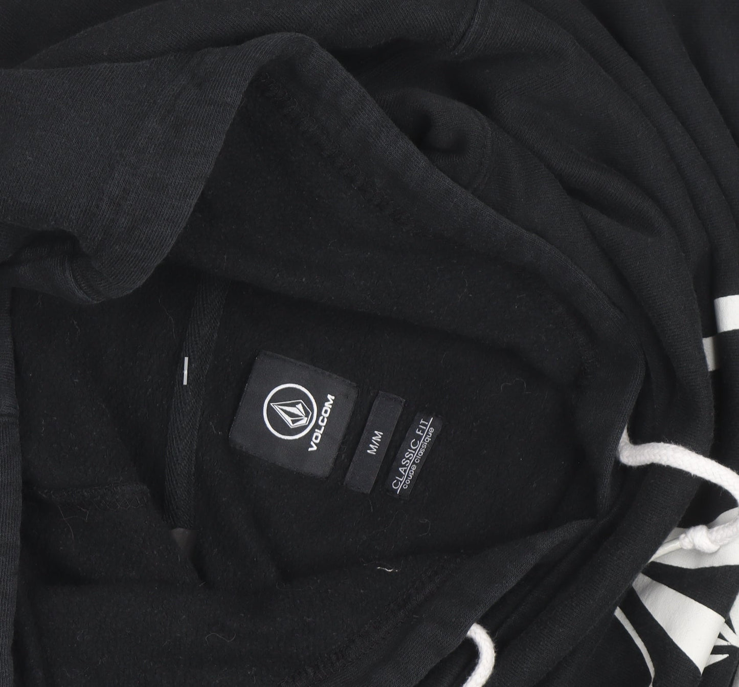Volcom Men's Black Classic Fit Pullover Hoodie M Skate Logo