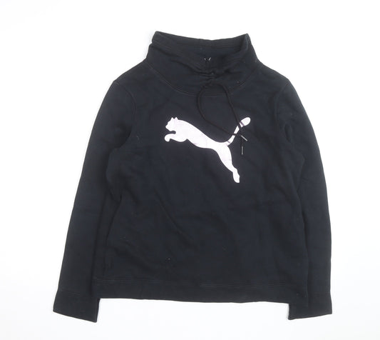 Puma Womens Black Size 14 Pullover Sweatshirt with Logo Design