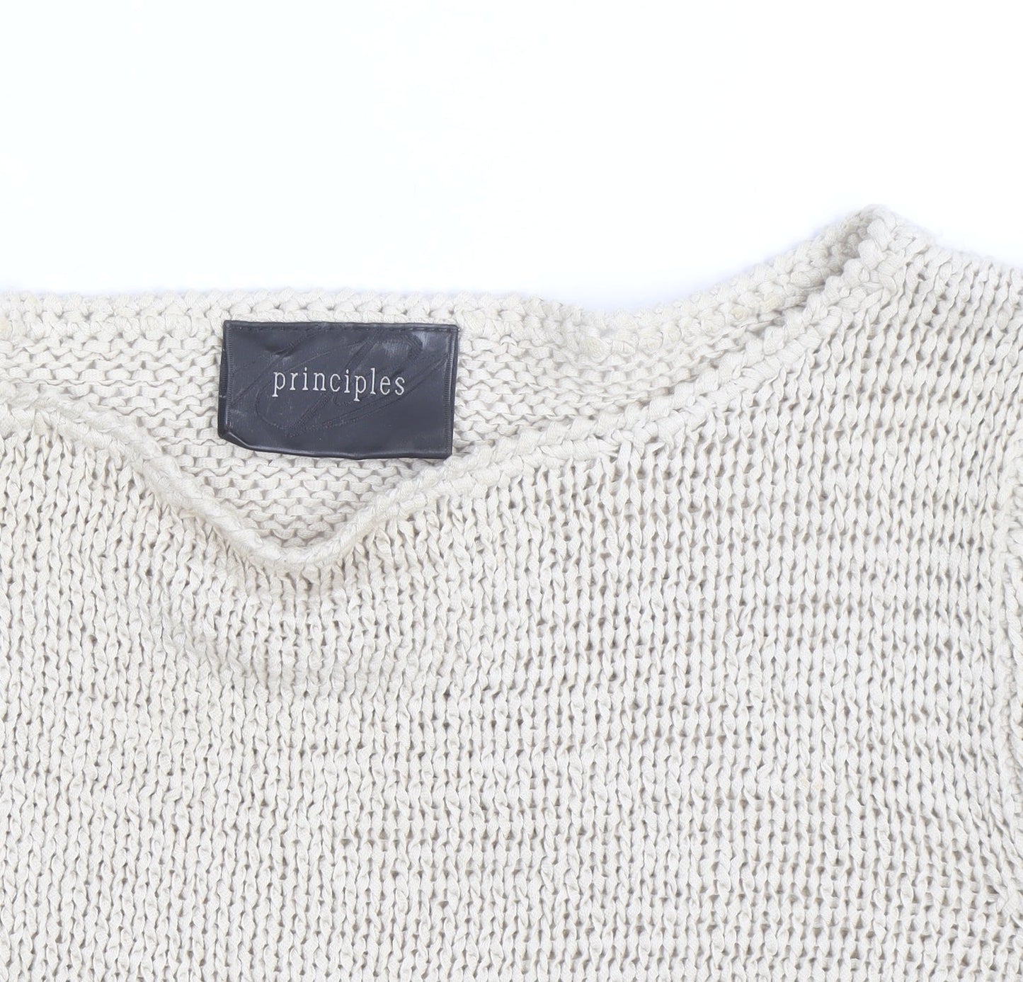 Principles Women’s Ivory Cotton Open-Knit Jumper Size 14