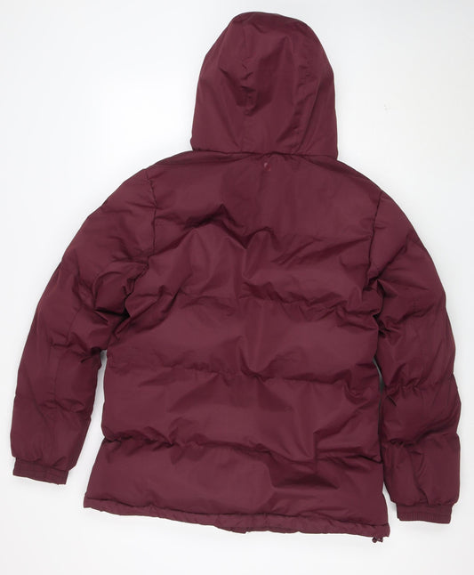 Mountain Warehouse Women's Red Puffer Jacket Size 12 Hooded Water Resistant