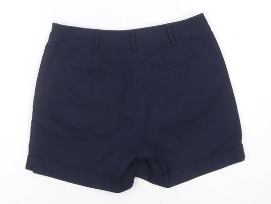 Oasis Womens Blue Chino Shorts Size 8 Regular Cotton Blend