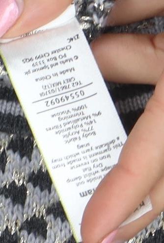 Marks and Spencer Per Una Grey Geometric Knit Cardigan Women's Size 12