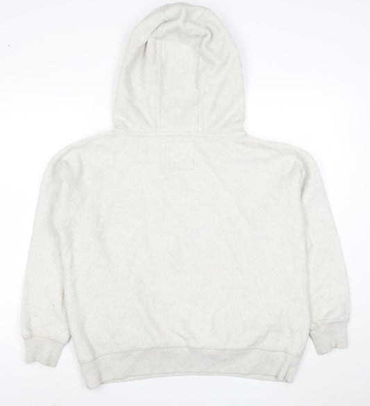 Fat Face Women Grey Pullover Hoodie Medium Cotton Blend Casual