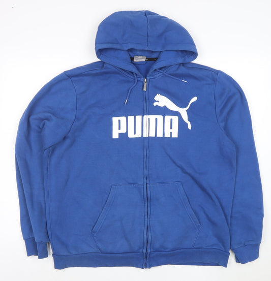 Puma Men's Blue Full Zip Hoodie XL Logo Sportswear
