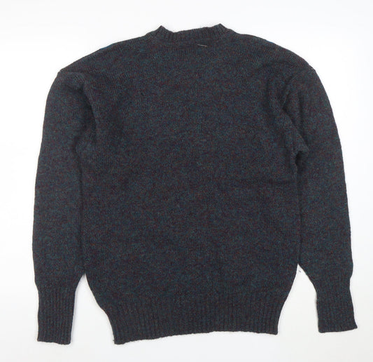 Savile Row Men's Blue Wool Argyle Pullover Jumper M
