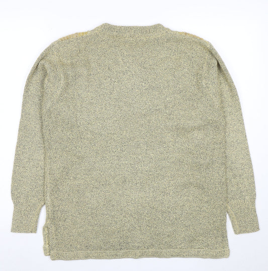 Mode de Paris Women’s Beige Sequin Floral Wool Blend Pullover Jumper M