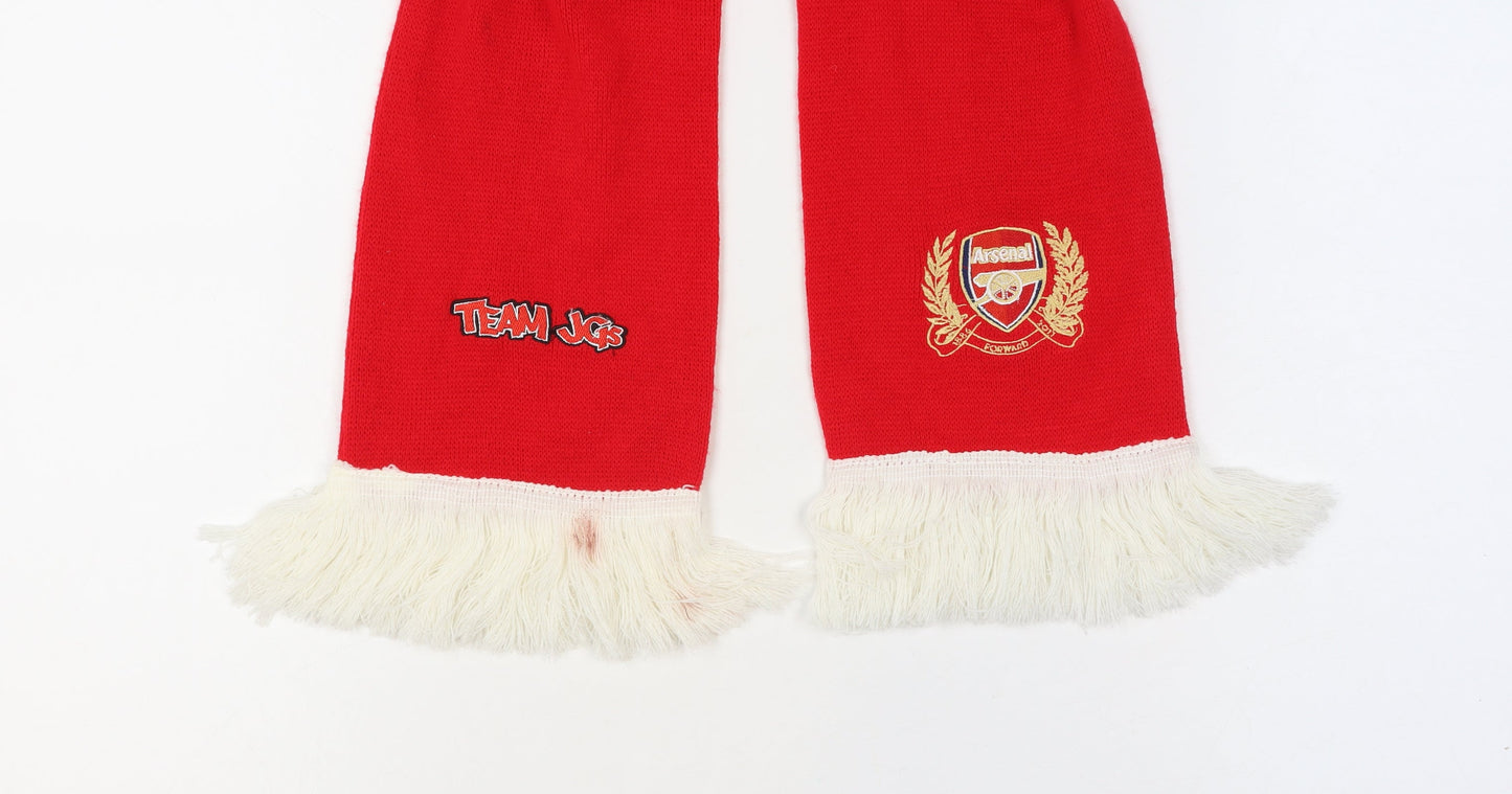 Arsenal Team JG's Red & White Knit Fringe Mens Scarf