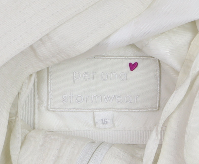 Marks and Spencer Per Una Stormwear Ivory Hooded Jacket Women's Size 16
