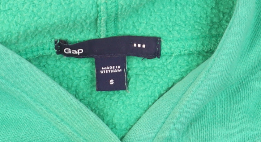 GAP Women's Green Pullover Hoodie Small Fleece Lined Casual Sweatshirt