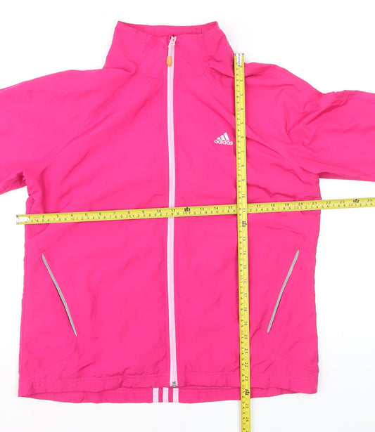 Adidas Women's Pink Windbreaker Jacket Size 18 Lightweight Activewear