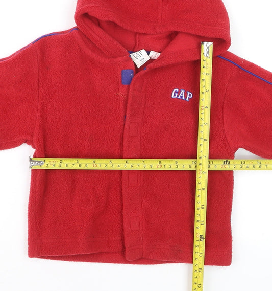 Baby GAP Red Fleece Hooded Basic Jacket 18-24 Months Unisex Winter Coat