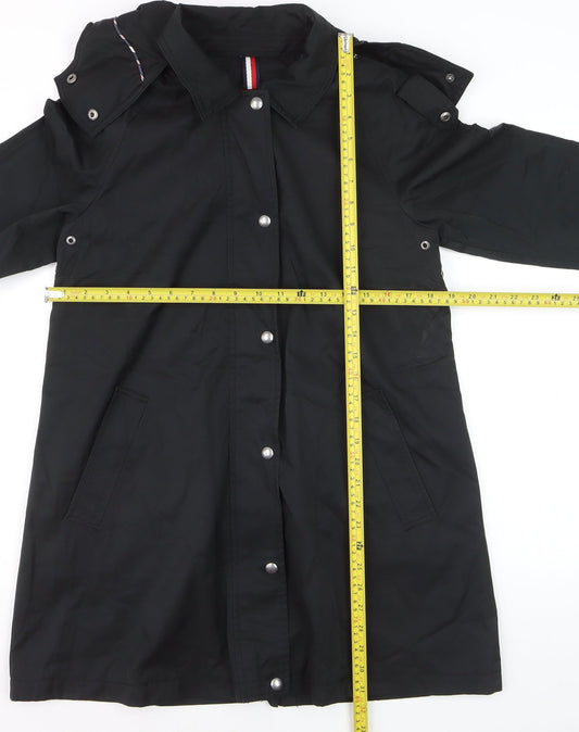 Tommy Hilfiger Men's Black Waterproof Hooded Rain Coat Size S
