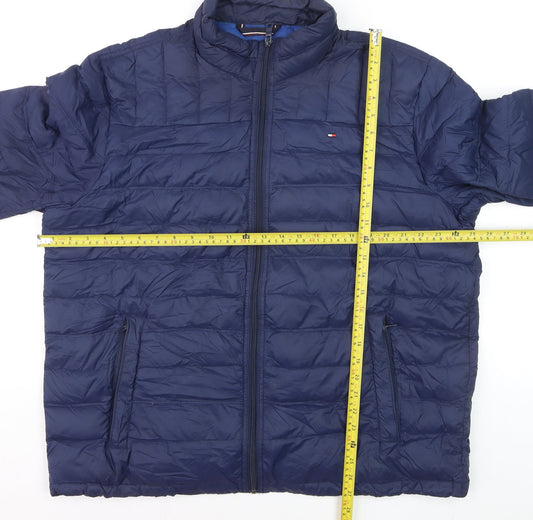 Tommy Hilfiger Men's Blue XL Puffer Jacket Nylon Down Quilted Coat