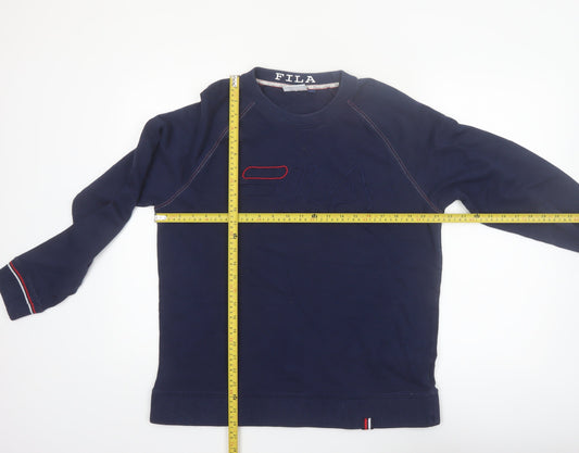 FILA Mens Blue Logo Pullover Sweatshirt Size L