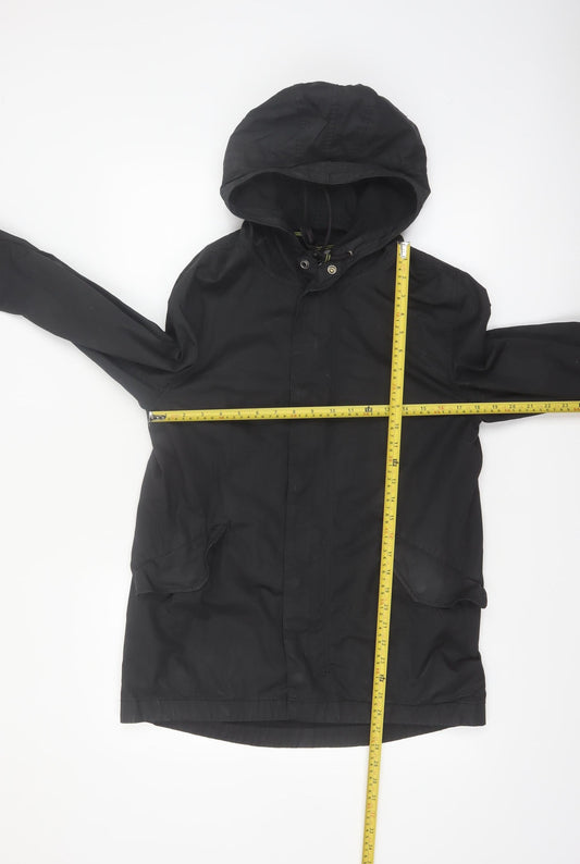 Gap Womens Black Cotton Hooded Parka Jacket Size S