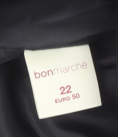 Bonmarché Women's Black Plus Size 22 Classic Lined Zip Jacket