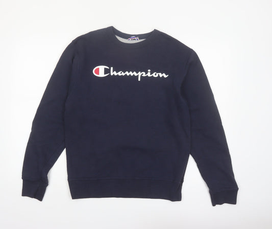 Champion Men's Navy Crew Neck Sweatshirt Size S Cotton Blend