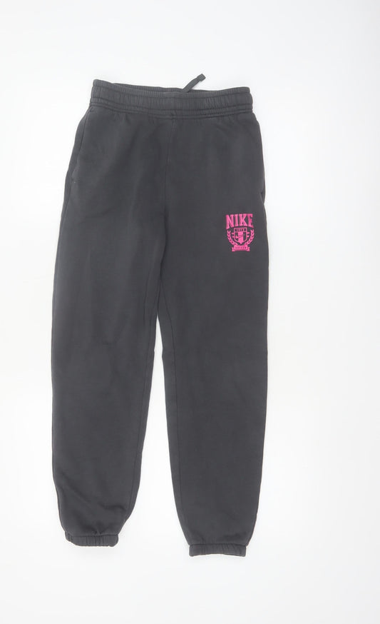 Nike Girls Black Jogger Sweatpants M 137-146cm Cotton Blend Casual