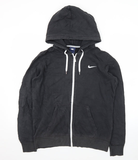 Nike Mens Black Full Zip Hoodie L Sportswear Cotton Blend