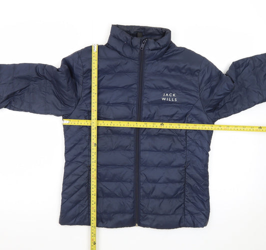 Jack Wills Women's Blue Quilted Puffer Jacket Size 10