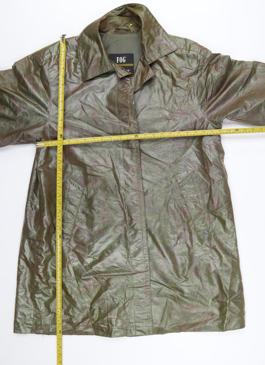 London Fog Women's Green Mid-Length Rain Coat Size 6 Regular