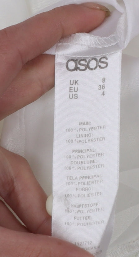 Additional view of ASOS Petite Women’s White, size UK 8, Skater Dress Sleeveless Party