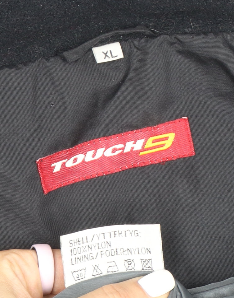 TOUCH 9 Men's Black XL Hooded Waterproof Nylon Jacket